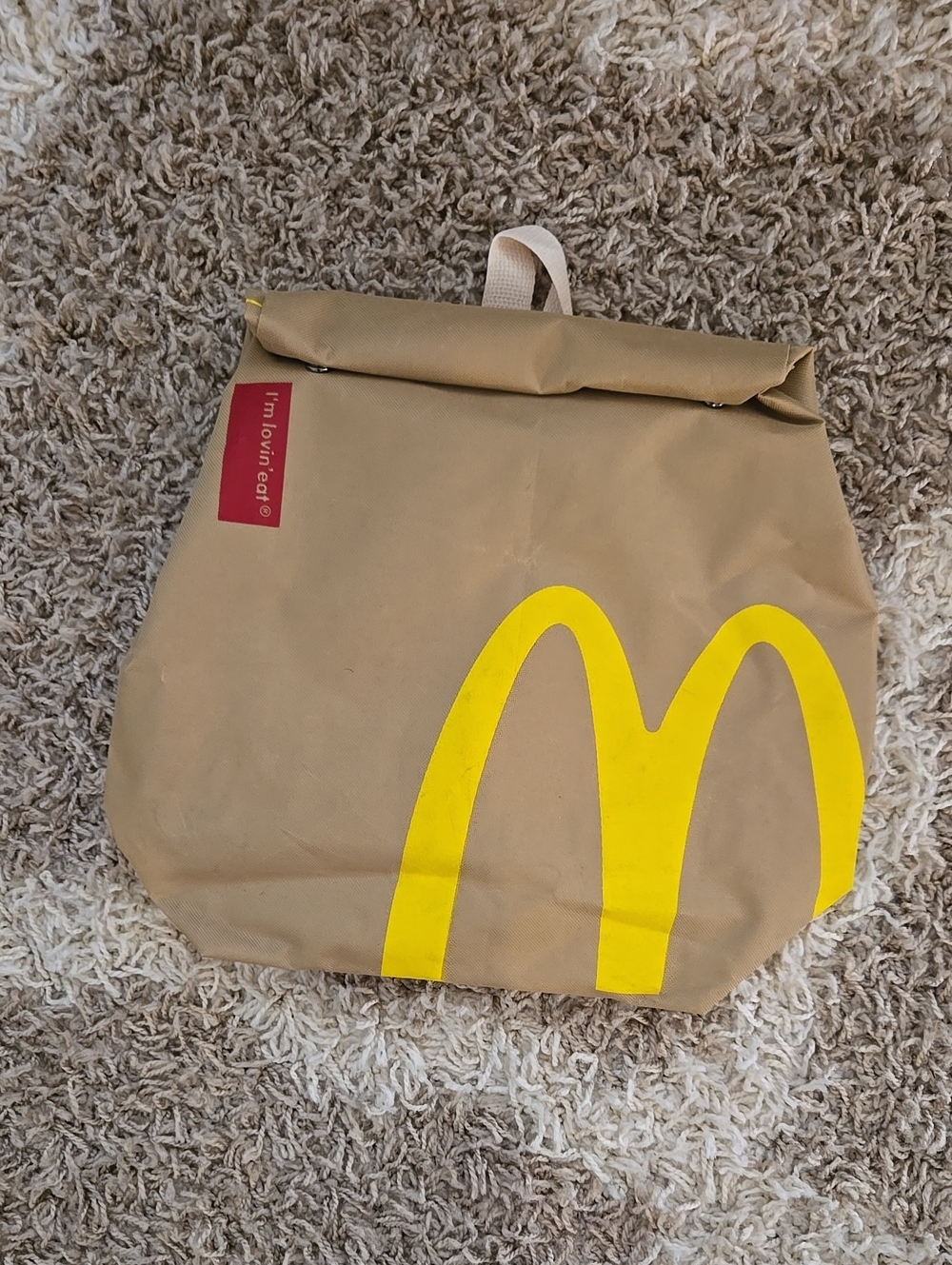 McDonald's Brown and Yellow Roll-Top Backpack
